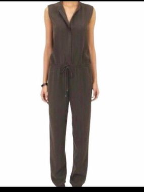VINCE grey button down jumpsuit
